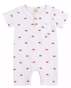 Sunset Short Sleeve Romper White