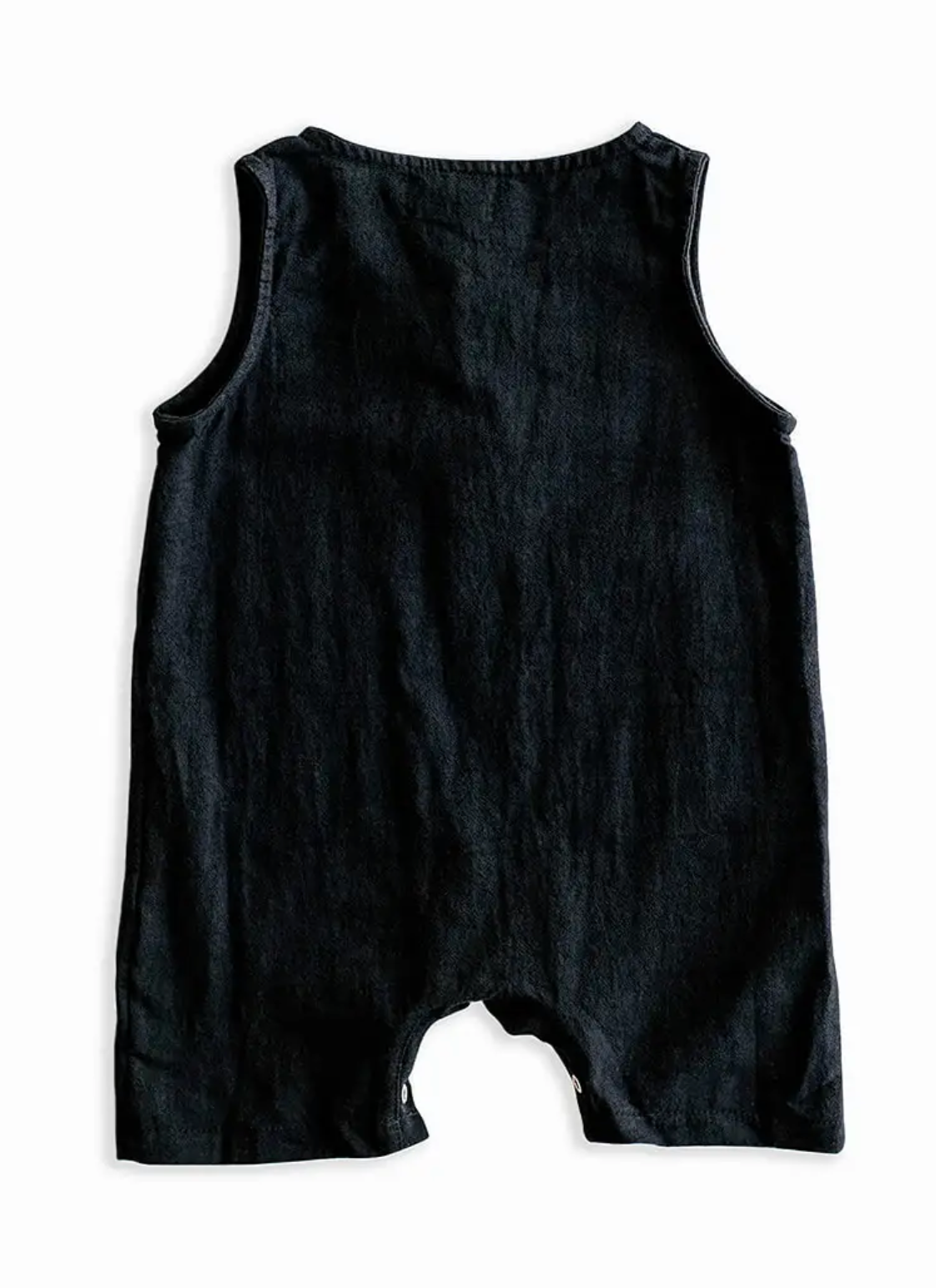 Sleeveless Linen Romper Black - Clothe Boutique