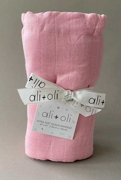 Pink Muslin Swaddle Blanket - Clothe Boutique