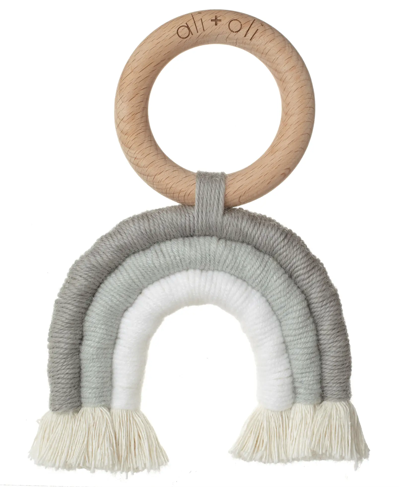 Macrame Teething Rainbow Grey