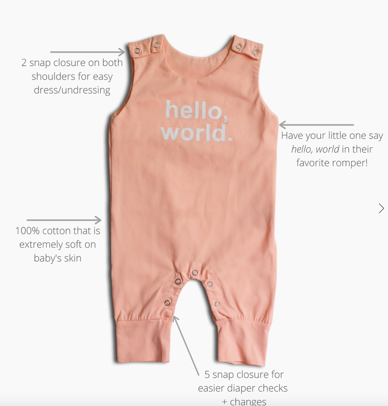Hello World Snap Romper - Clothe Boutique