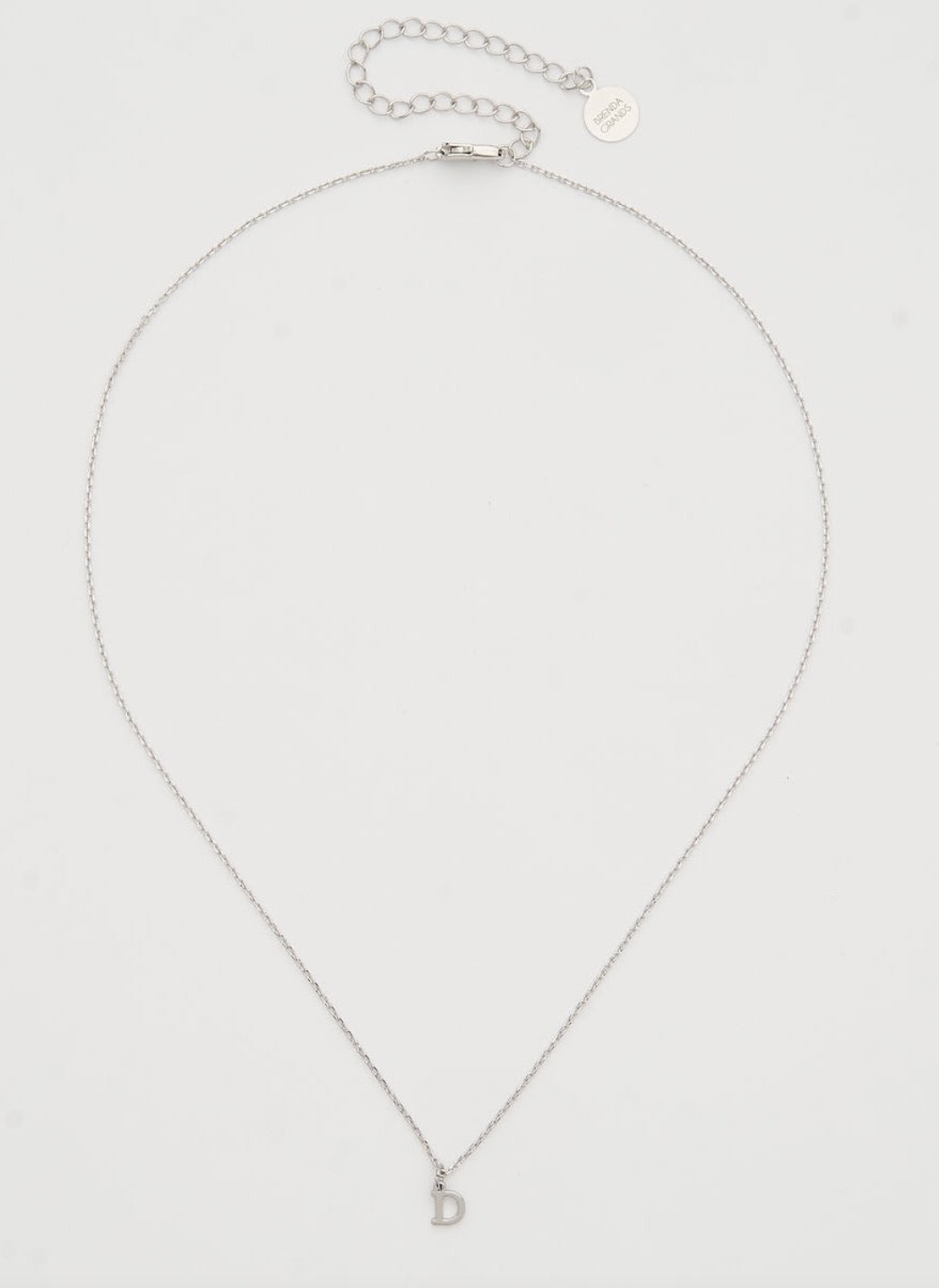 Dainty Love Initial Necklace Silver