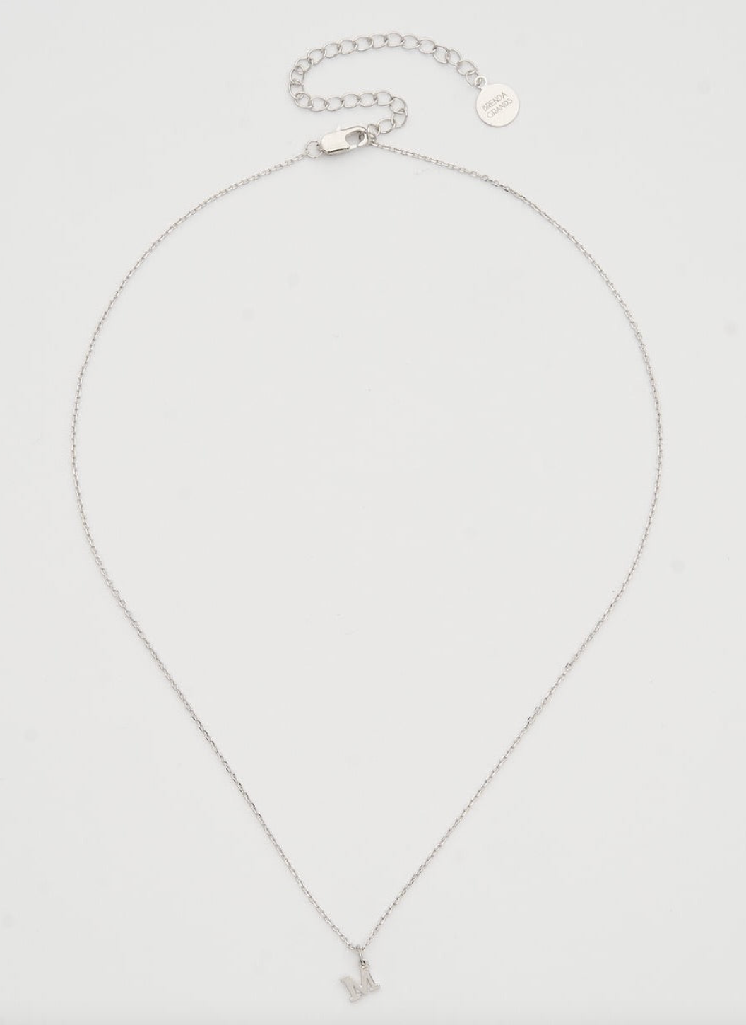 Dainty Love Initial Necklace Silver