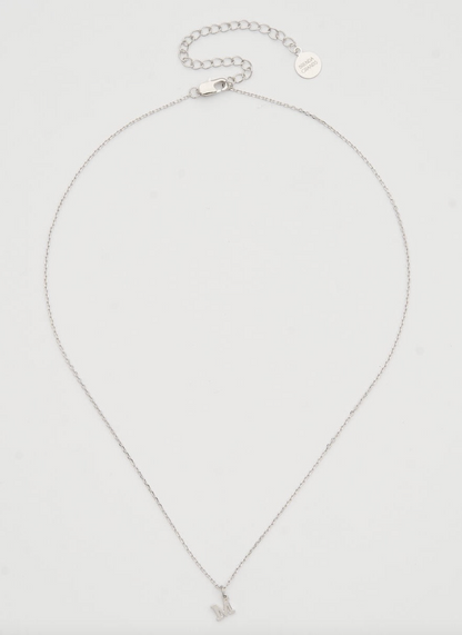 Dainty Love Initial Necklace Silver