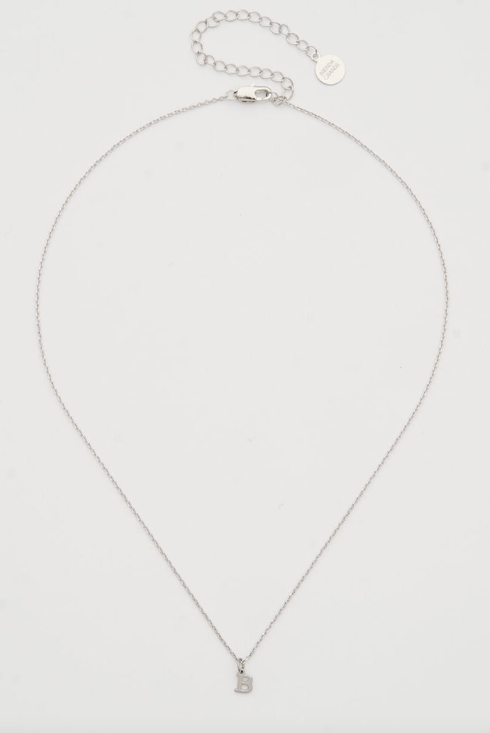Dainty Love Initial Necklace Silver