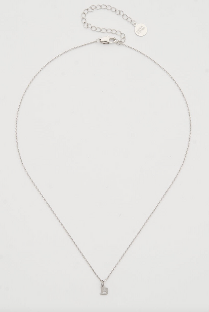 Dainty Love Initial Necklace Silver