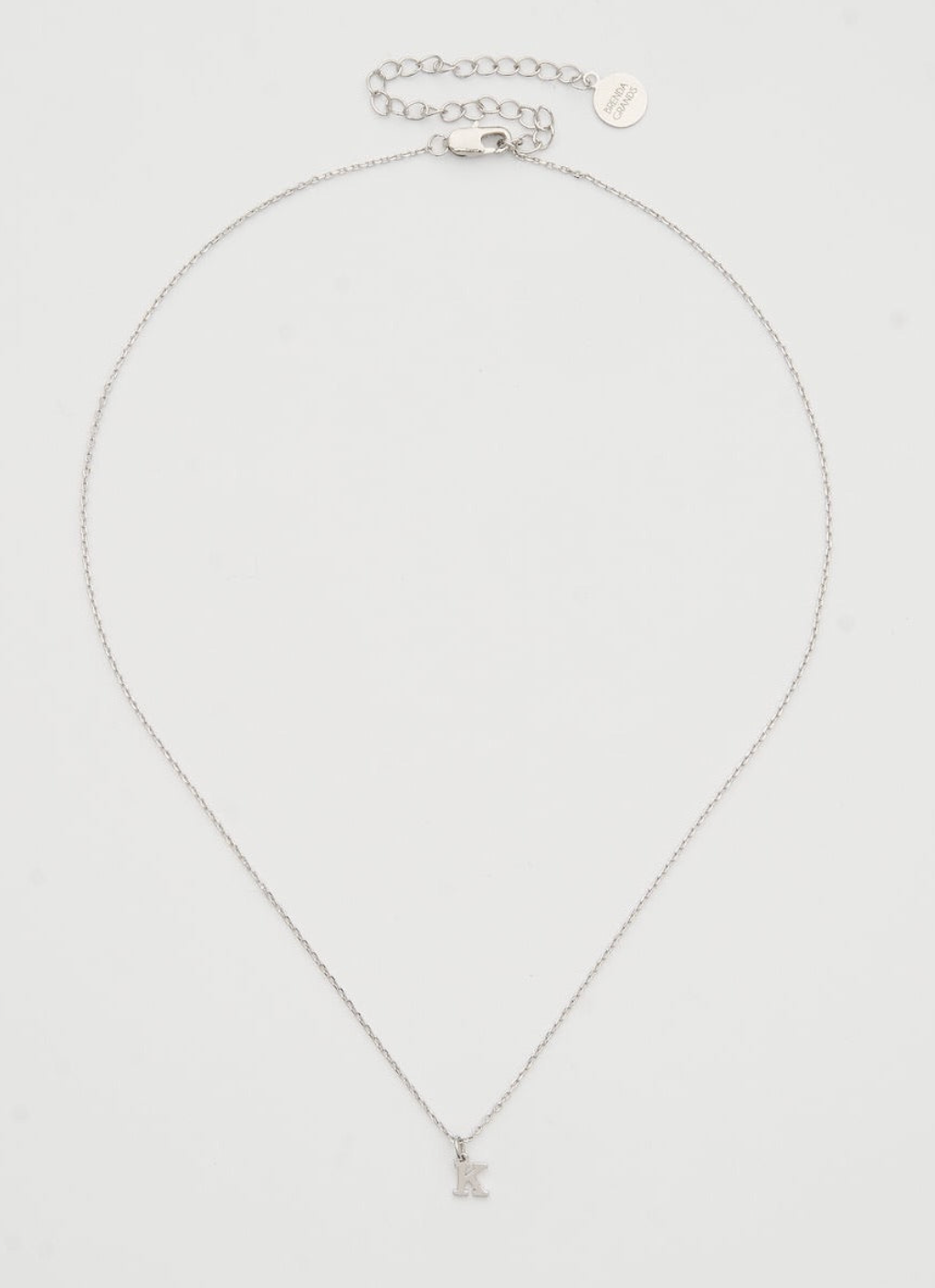 Dainty Love Initial Necklace Silver