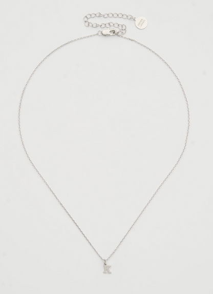Dainty Love Initial Necklace Silver
