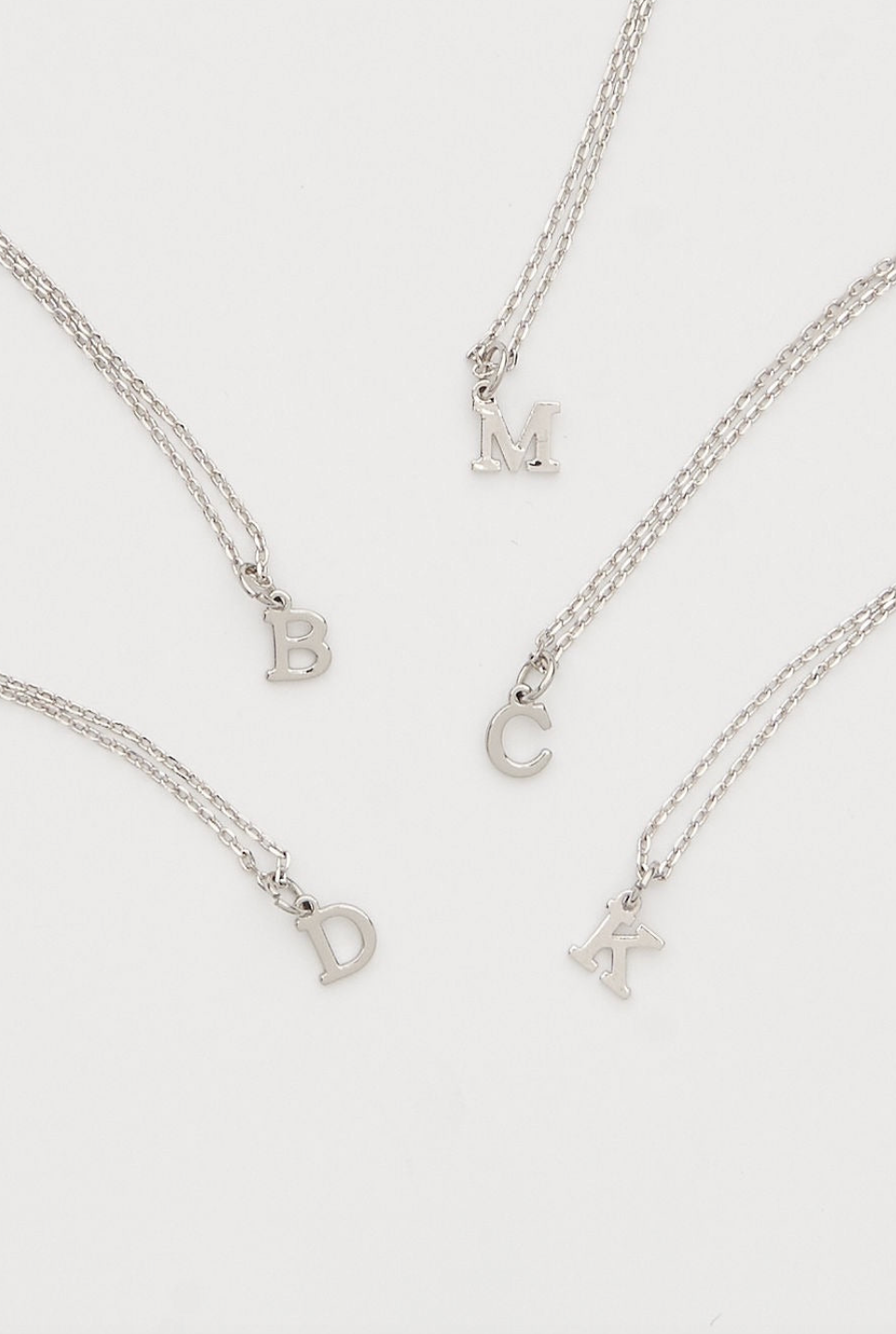 Dainty Love Initial Necklace Silver