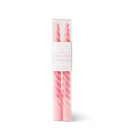 Pink Twisted Taper Candles