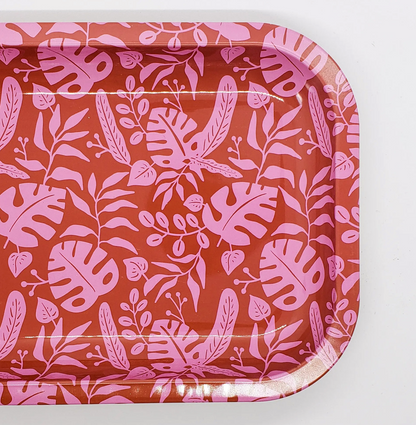 Neon Flowers Decorative Tray