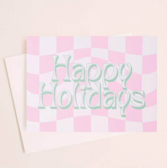 Happy Holidays Pink Card