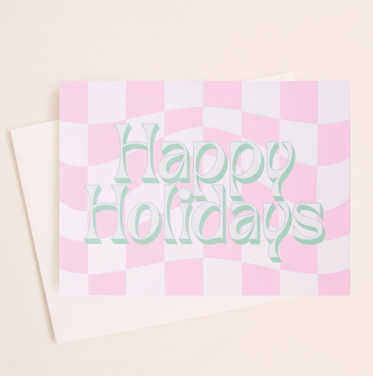 Happy Holidays Pink Card - Clothe Boutique