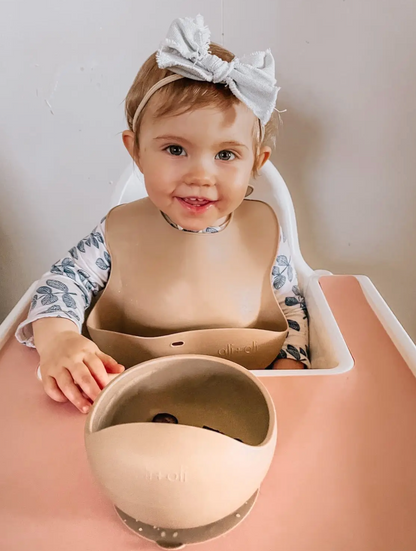 Silicone Baby Bib Taupe