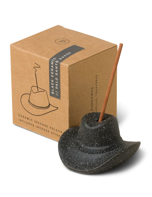 Cowboy Hat Incense Holder Black