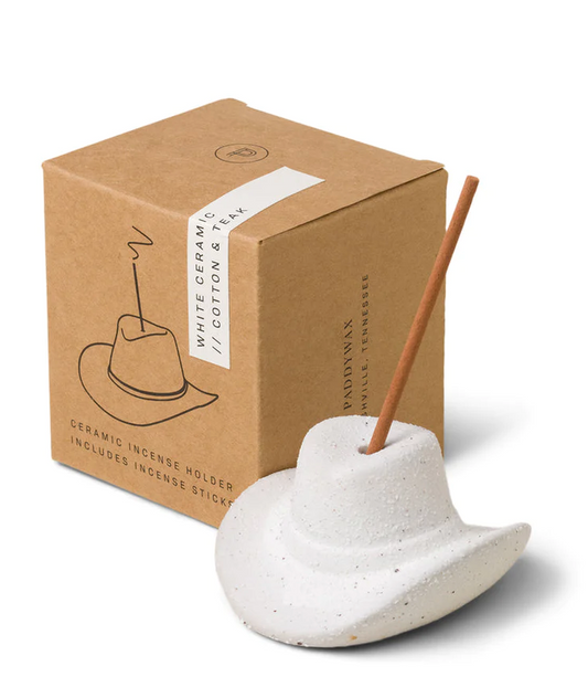 Cowboy Hat Incense Holder White - Clothe Boutique