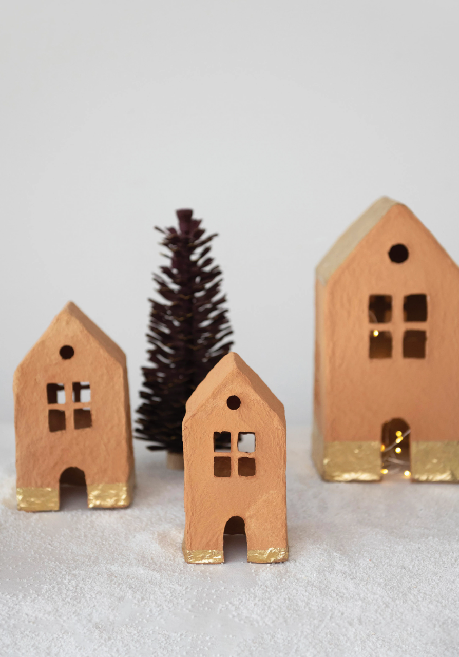 Gold Foil Paper House Medium - Clothe Boutique