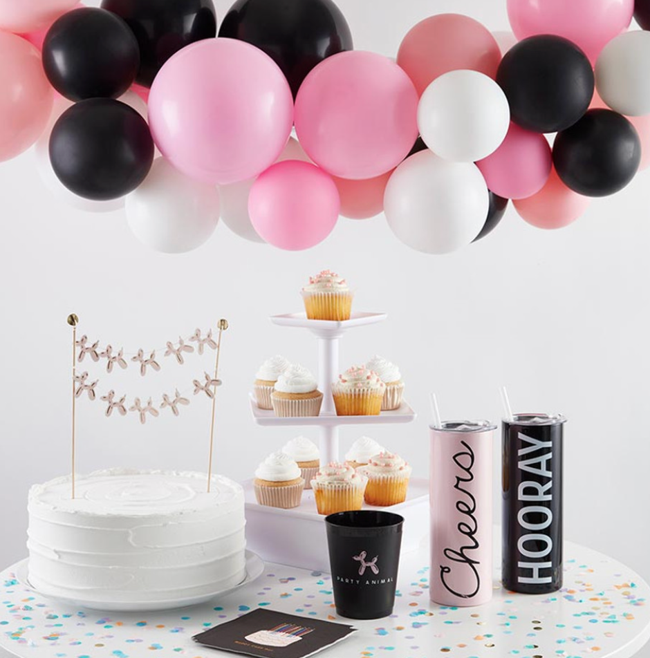 Balloon Arch - Black,Pink, & White
