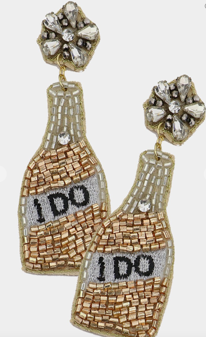 I Do Beaded Earrings