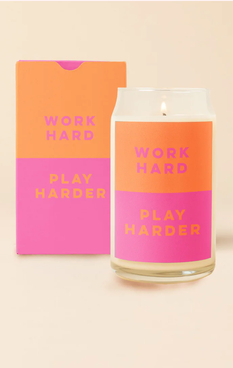 Work Hard Play Harder Candle