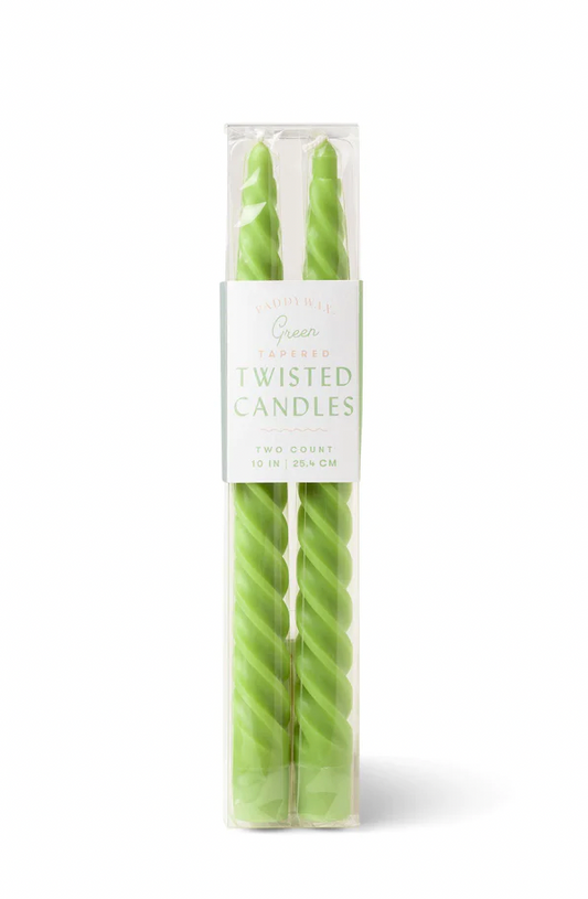 Lime Twisted Taper Candles