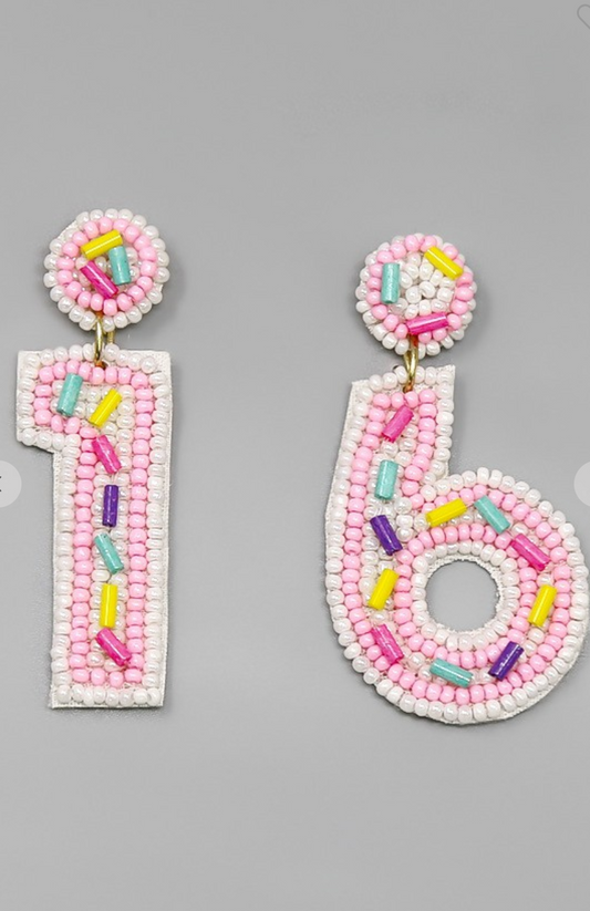 16 Birthday Earrings