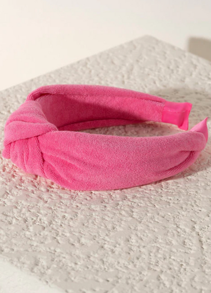 Terry Cloth Headband Pink